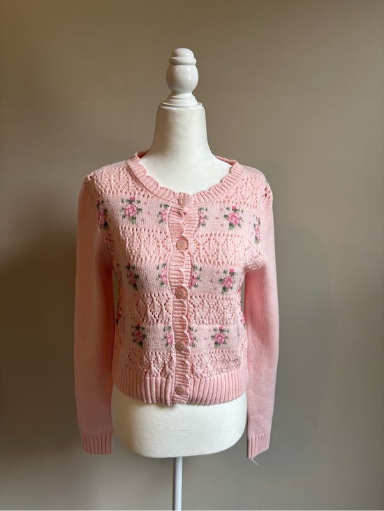 Freshman 1996 Sweaters - Size S - Freshman 1996 pink floral cardigan